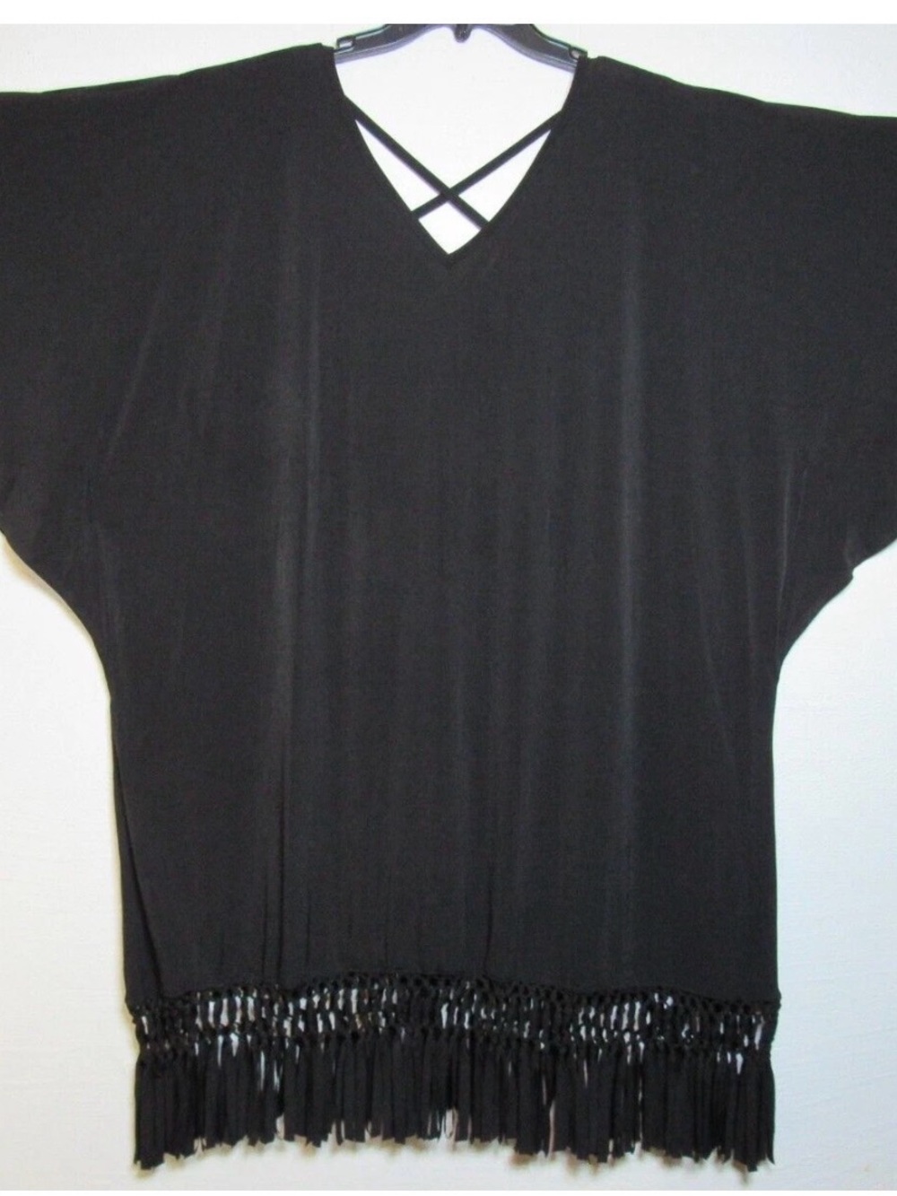 Dotti Black Fringe Swim Cover-Up